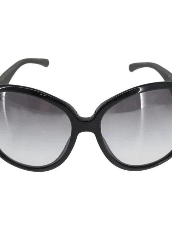 CHANEL Sunglasses plastic Black CC Auth